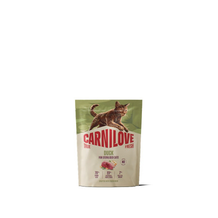 Корм сухой Carnilove True Fresh Duck Sterilised для стерилизованных кошек утка 400 г