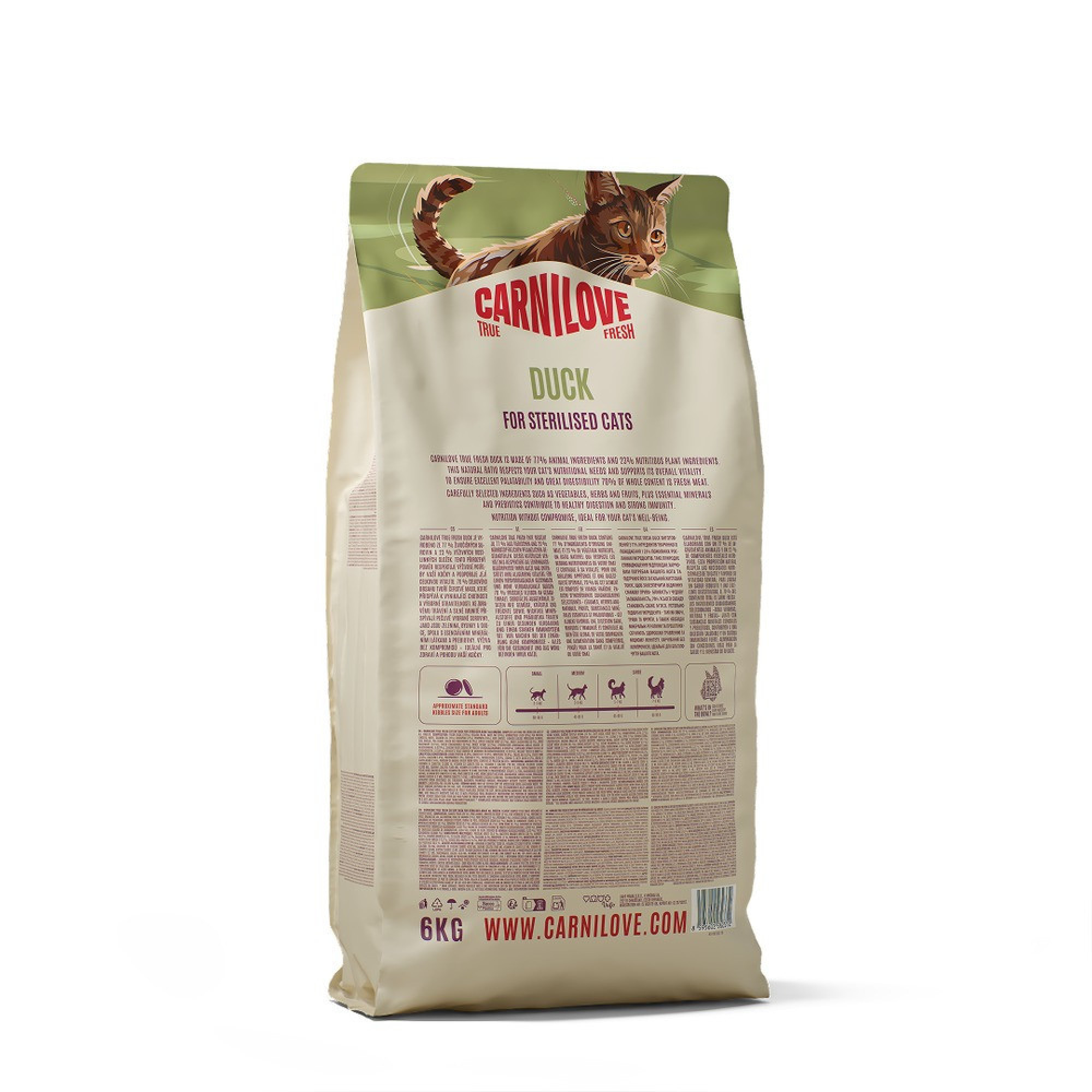 Корм сухой Carnilove True Fresh Duck Sterilised для стерилизованных кошек утка 6 кг