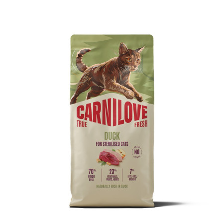 Корм сухой Carnilove True Fresh Duck Sterilised для стерилизованных кошек утка 6 кг