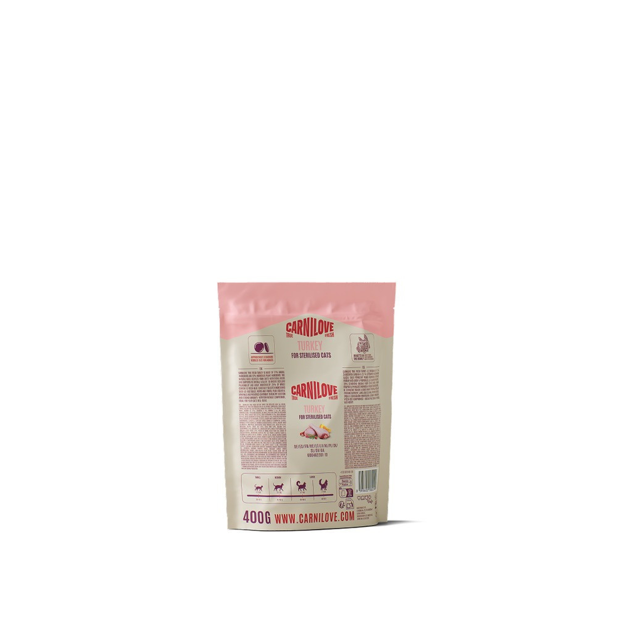 Корм сухой Carnilove True Fresh Turkey Sterilised для стерилизованных кошек индейка 400 г