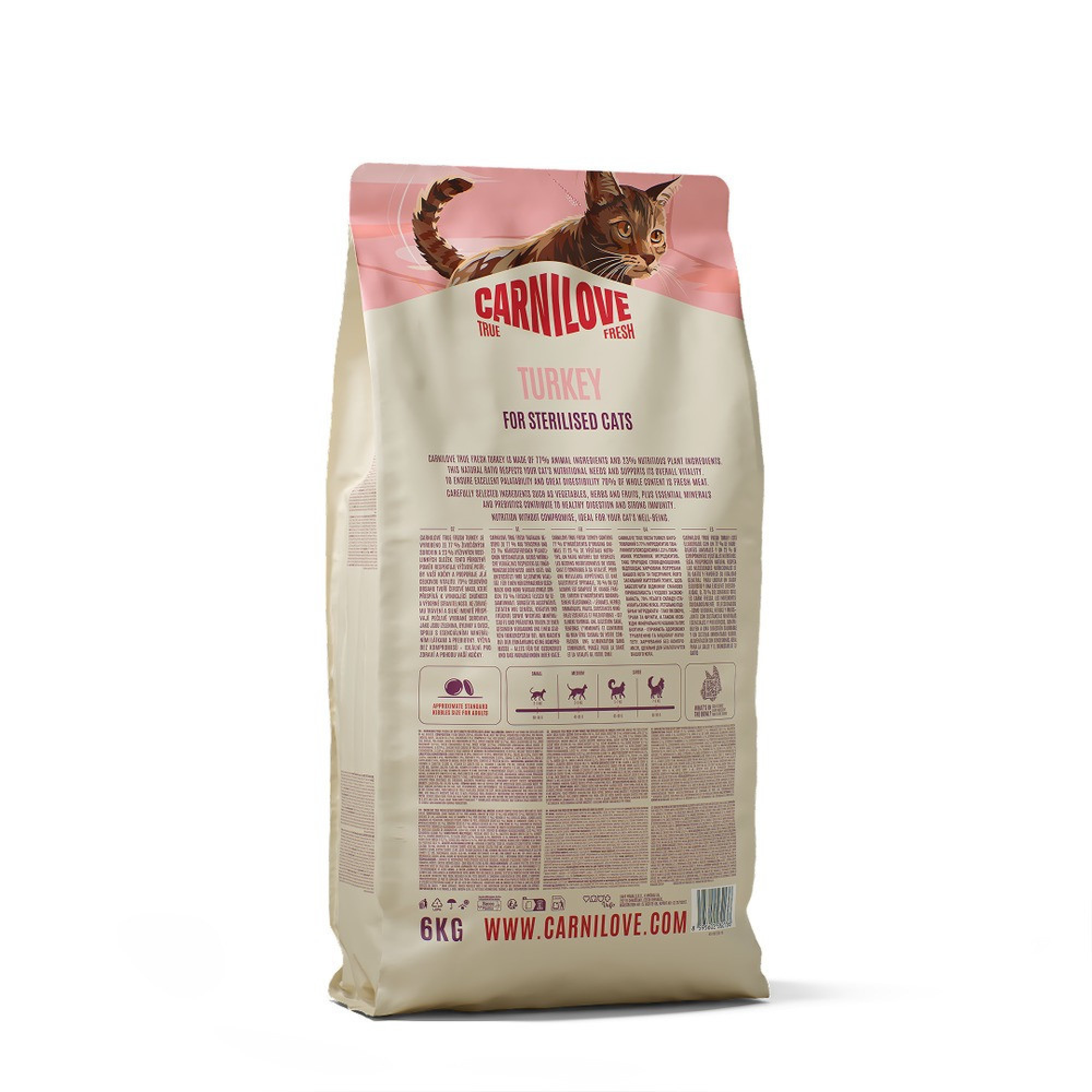 Корм сухой Carnilove True Fresh Turkey Sterilised для стерилизованных кошек индейка 6 кг