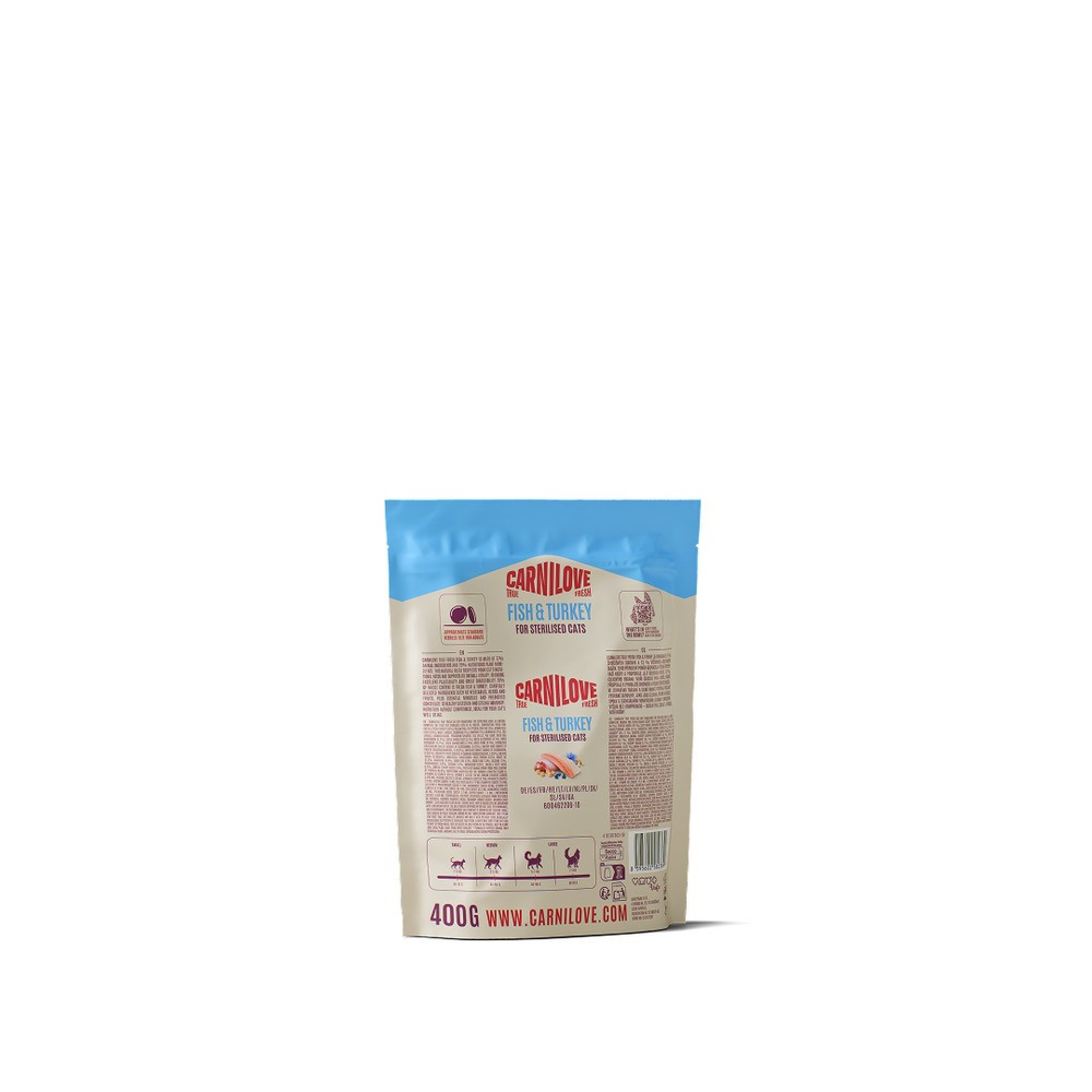 Корм сухой Carnilove True Fresh Fish & Turkey Sterilised для стерилизованных кошек рыба и индейка 400 г