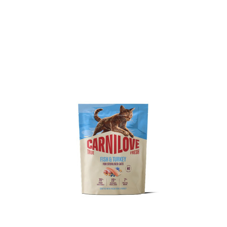 Корм сухой Carnilove True Fresh Fish & Turkey Sterilised для стерилизованных кошек рыба и индейка 400 г
