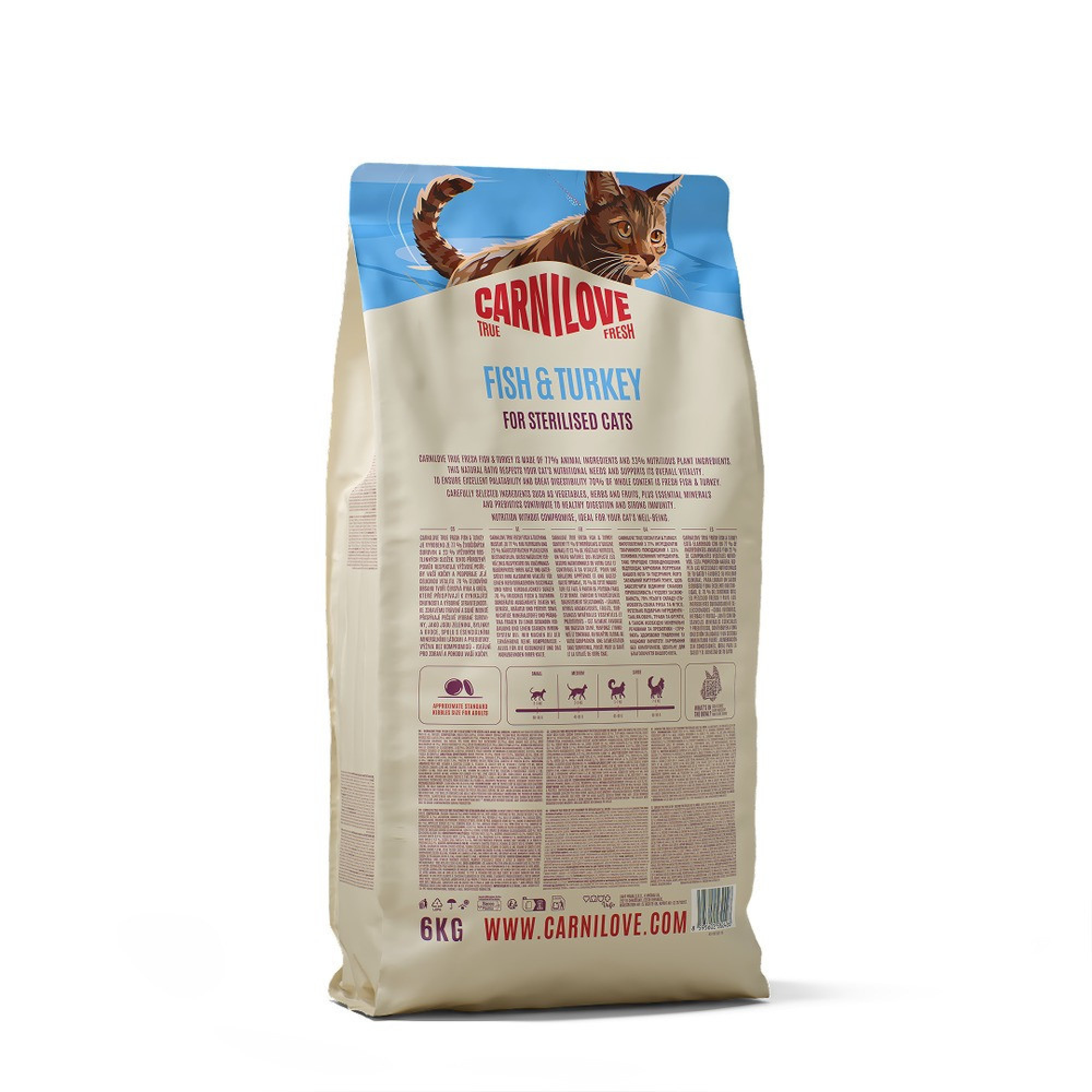 Корм сухой Carnilove True Fresh Fish & Turkey Sterilised для стерилизованных кошек рыба и индейка 6 кг