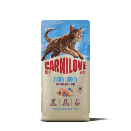 Корм сухой Carnilove True Fresh Fish & Turkey Sterilised для стерилизованных кошек рыба и индейка 6 кг