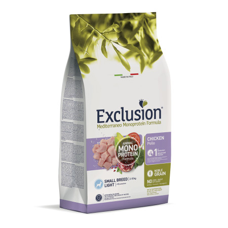 Exclusion Noble Grain Dog Light Chicken Small Breed – сухий дієтичний корм з куркою для собак дрібних порід із зайвою вагою Exclusion Noble Grain Dog Light Chicken Small Breed – сухий дієтичний корм з куркою для собак дрібних порід із зайвою вагою