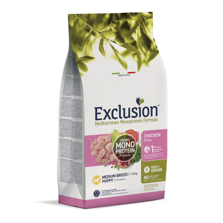 Exclusion Noble Grain Puppy Chicken Medium Breed – сухий корм з куркою для цуценят середніх порід віком від 2 до 12 місяців Exclusion Noble Grain Puppy Chicken Medium Breed – сухий корм з куркою для цуценят середніх порід віком від 2 до 12 місяців