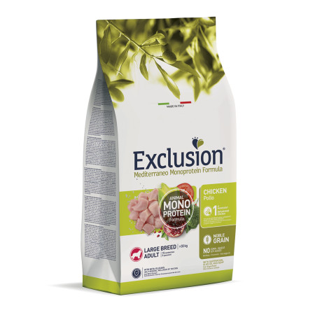 Exclusion Noble Grain Dog Adult Chicken Large Breed – сухий корм з куркою для дорослих собак великих порід віком від 18 місяців до 6 років Exclusion Noble Grain Dog Adult Chicken Large Breed – сухий корм з куркою для дорослих собак великих порід віком від 18 місяців до 6 років