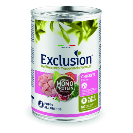 Exclusion Noble Grain Puppy Chicken Cans – вологий корм з куркою для цуценят усіх порід Exclusion Noble Grain Puppy Chicken Cans – вологий корм з куркою для цуценят усіх порід