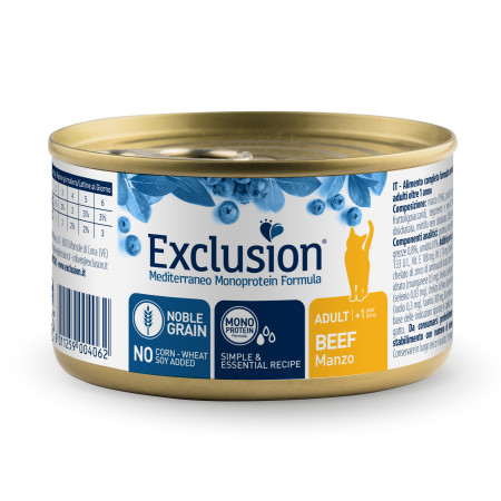 Exclusion Noble Grain Cat Adult Beef Cans – вологий корм з яловичиною для дорослих котів Exclusion Noble Grain Cat Adult Beef Cans – вологий корм з яловичиною для дорослих котів
