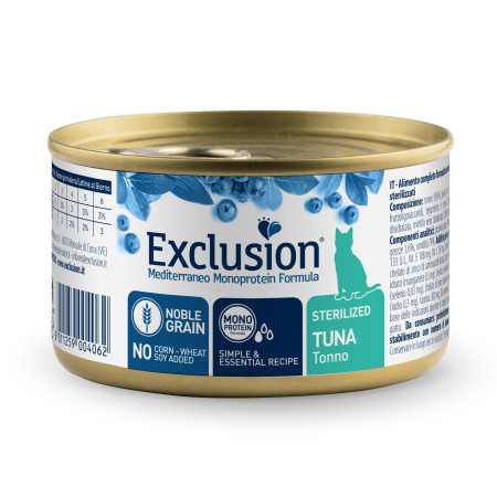 Exclusion Noble Grain Cat Sterilized Tuna Cans – вологий корм з тунцем для стерилізованих котів Exclusion Noble Grain Cat Sterilized Tuna Cans – вологий корм з тунцем для стерилізованих котів