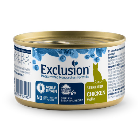 Exclusion Noble Grain Cat Sterilized Chicken Cans – вологий корм з куркою для стерилізованих котів Exclusion Noble Grain Cat Sterilized Chicken Cans – вологий корм з куркою для стерилізованих котів