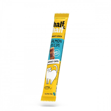 Лакомство HalfHalf мясная палочка для кошек, с лососем 5 г Лакомство HalfHalf мясная палочка для кошек, с лососем 5 г