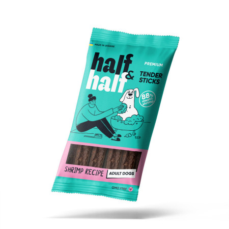Лакомство Half&Half мясные палочки для собак, с креветкой 100 г Лакомство Half&Half мясные палочки для собак, с креветкой 100 г