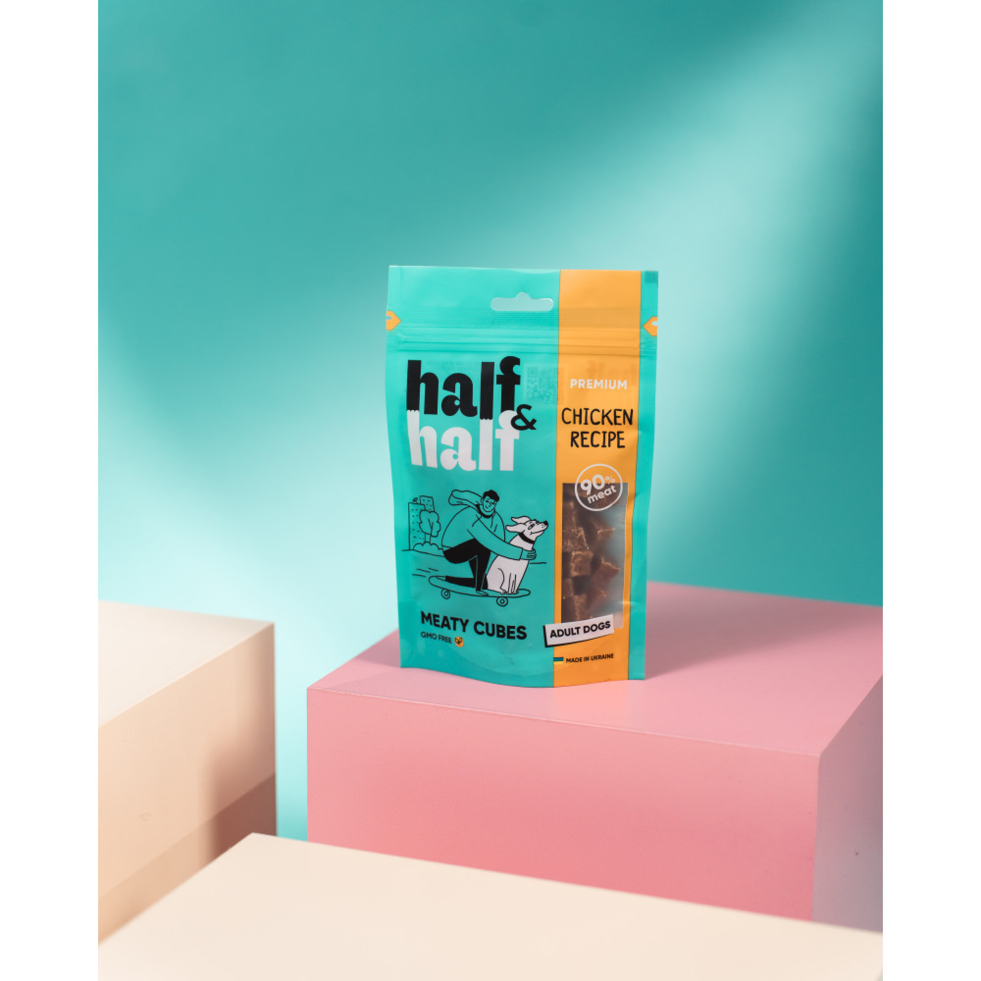 Лакомство HalfHalf мясные кубики для собак, с курицей 100 г