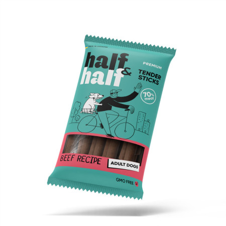 Лакомство HalfHalf мясные палочки для собак с говядиной 100 г Лакомство HalfHalf мясные палочки для собак с говядиной 100 г