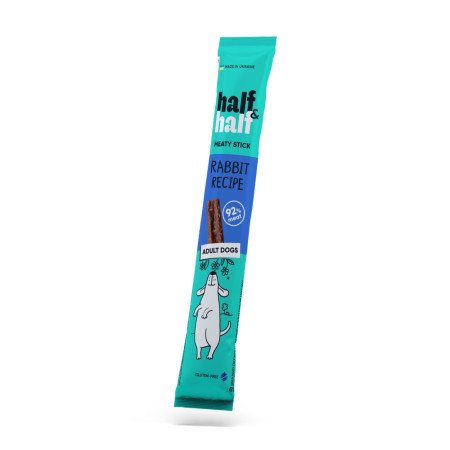 Лакомство Half&Half мясная палочка с кроликом, для собак, 12 г Лакомство Half&Half мясная палочка с кроликом, для собак, 12 г
