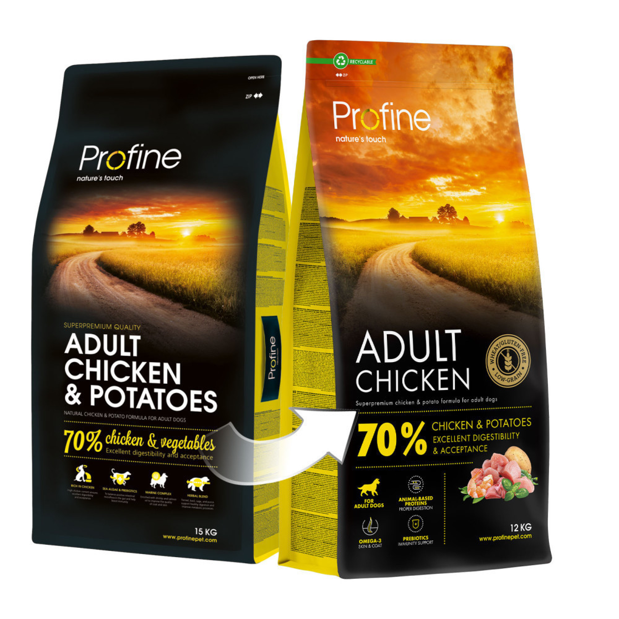 Корм сухий Profine Chicken and Potatoes для собак курка і картопля 12 кг