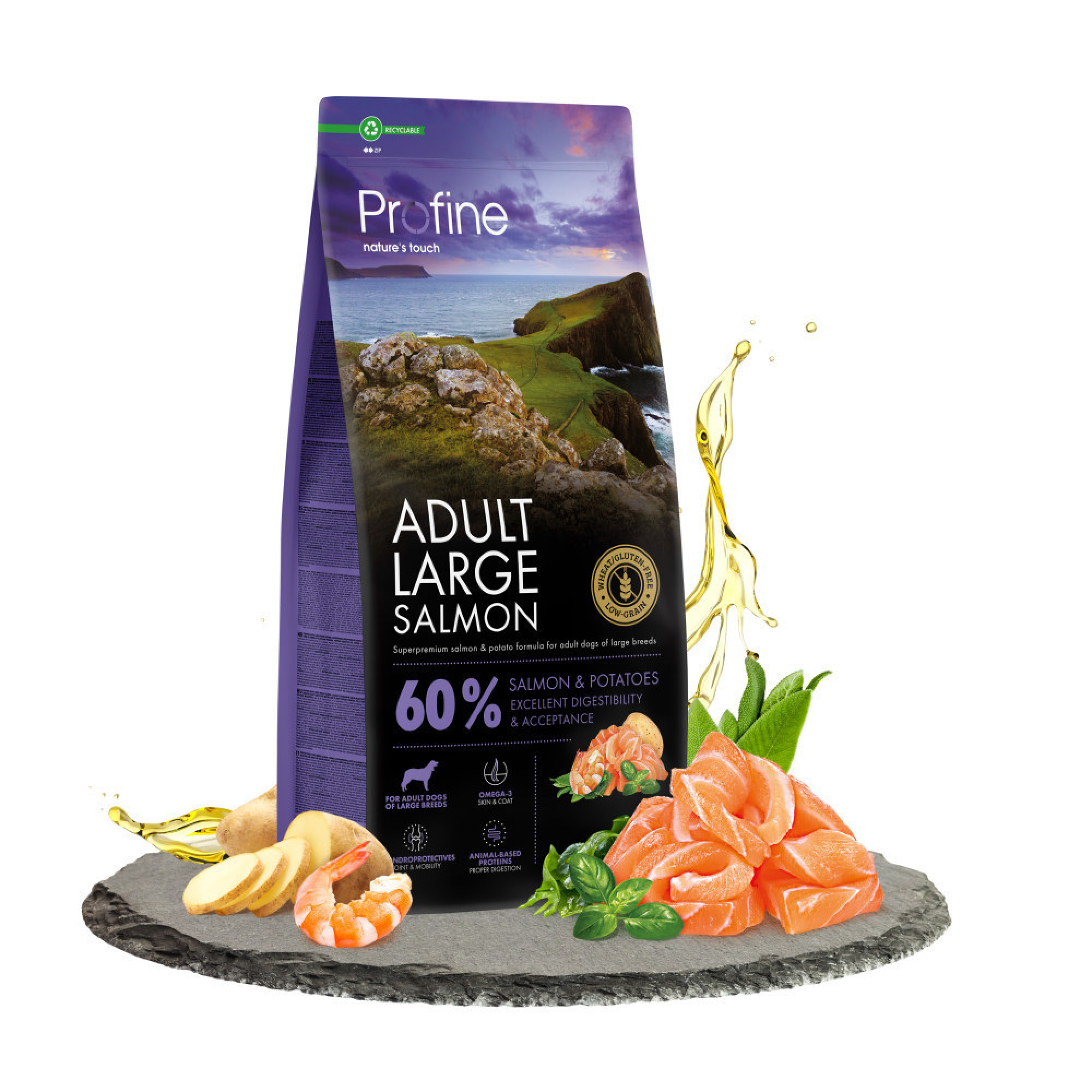 Корм сухий Profine Large Salmon and Potatoes для собак великих порід лосось і картопля 12 кг