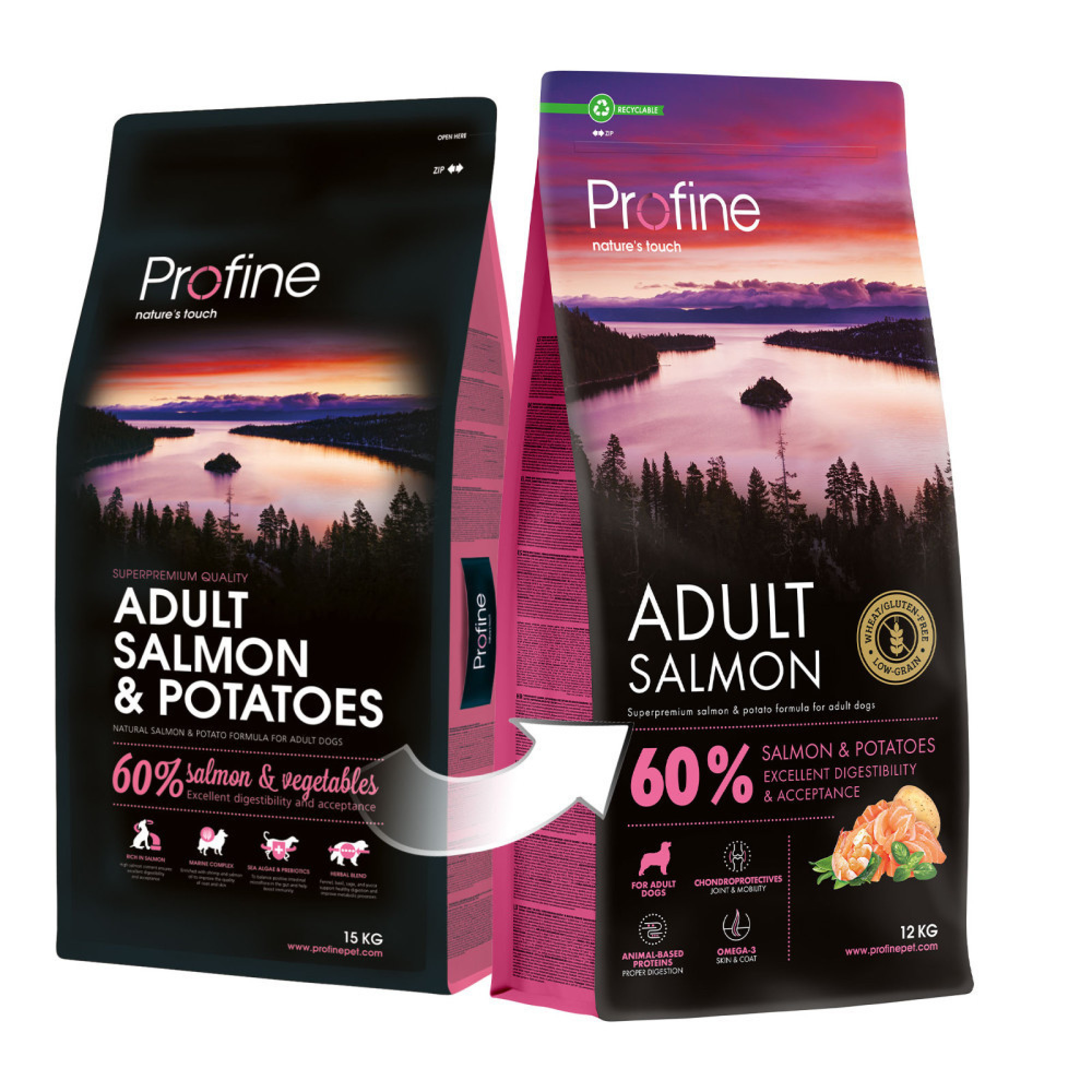 Корм сухий Profine Salmon and Potatoes для собак лосось і картопля 12 кг