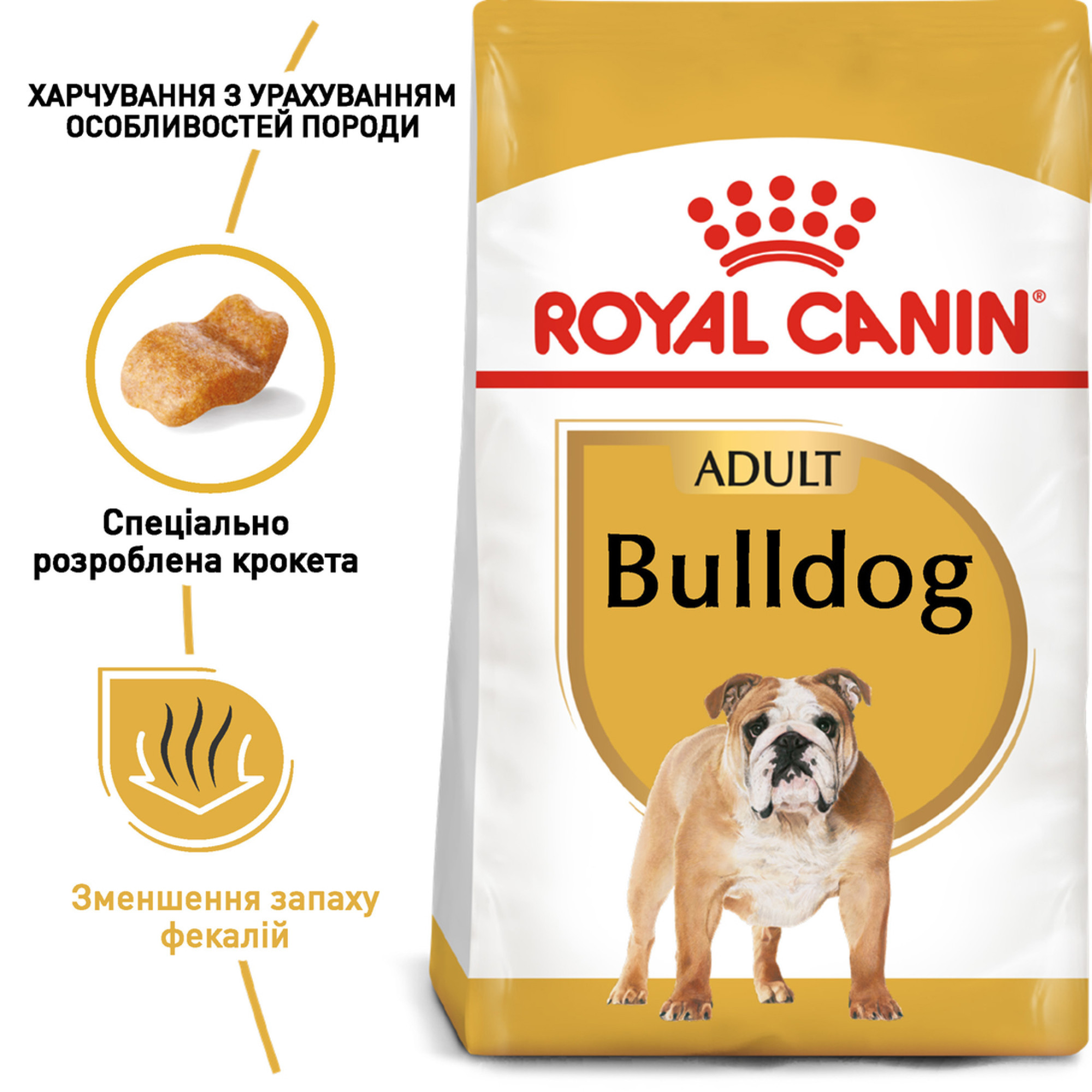 Royal Canin Bulldog Adult – сухий корм для дорослих собак породи бульдог, 12 кг