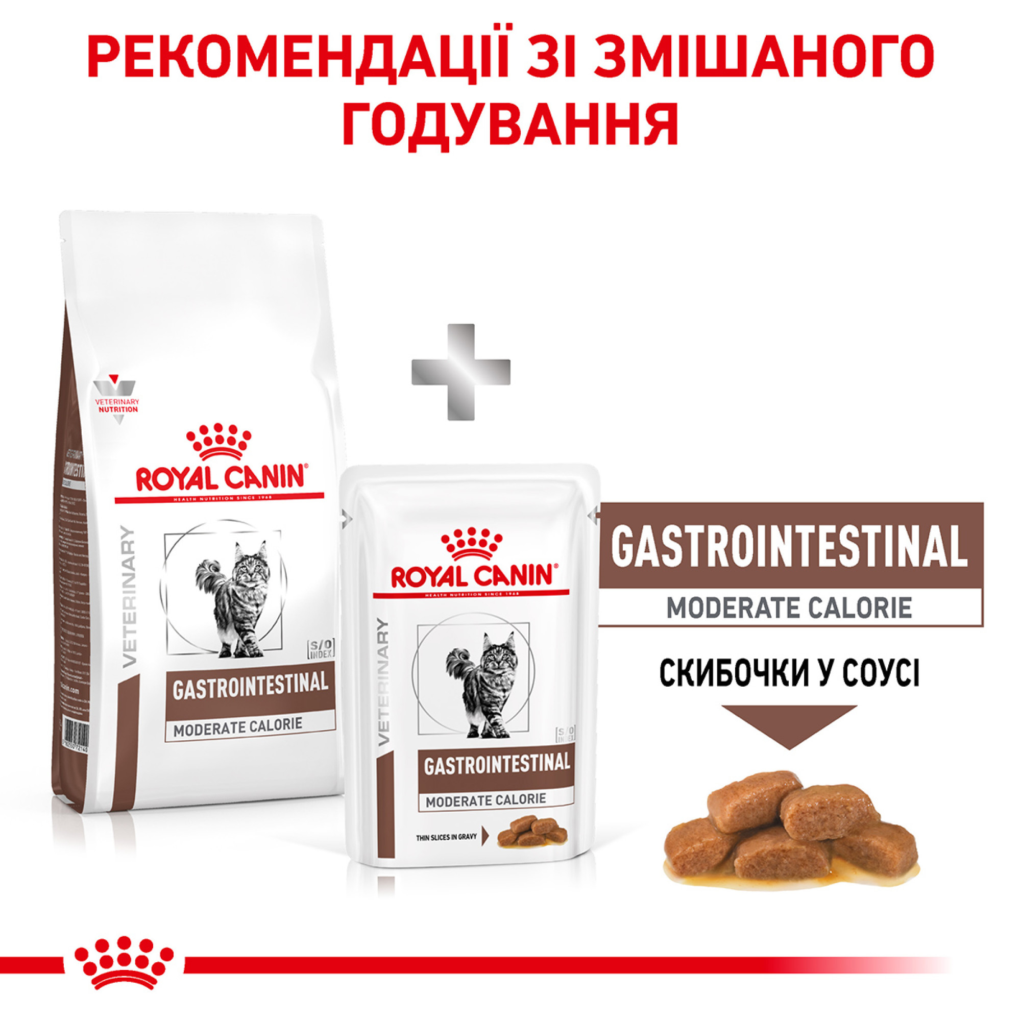 Royal Canin Gastrointestinal Moderate Calorie Feline – сухий дієтичний корм для котів із травними розладами та схильністю до набору ваги, 2 кг