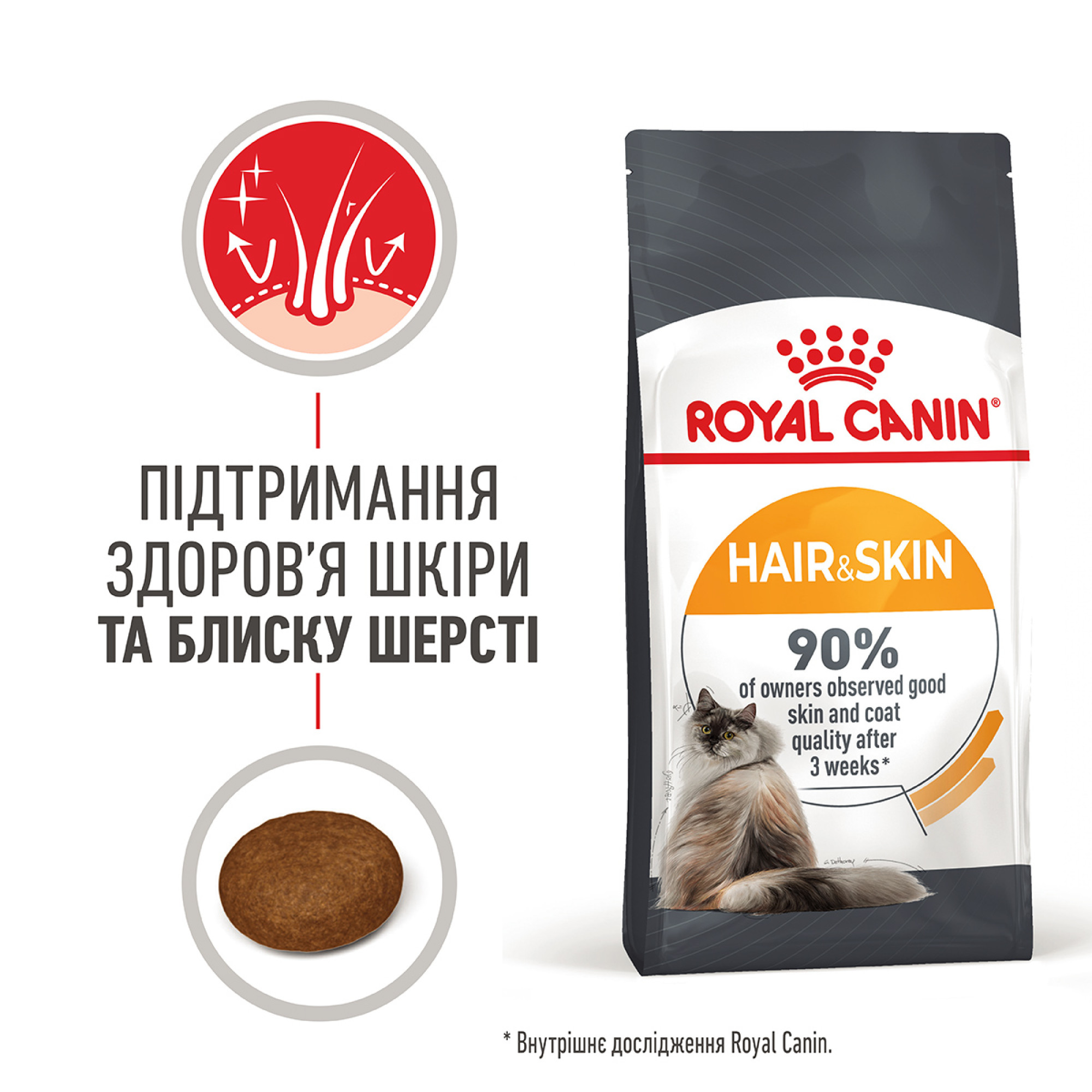 Royal Canin Hair & Skin Care Feline – сухий корм для підтримки здоров’я шкіри та блиску шерсті у котів, 10 кг