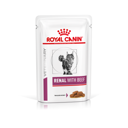 Royal Canin Renal Feline Beef – вологий дієтичний корм у паучах з яловичиною для котів із хронічною нирковою недостатністю, 85 г Royal Canin Renal Feline Beef – вологий дієтичний корм у паучах з яловичиною для котів із хронічною нирковою недостатністю, 85 г