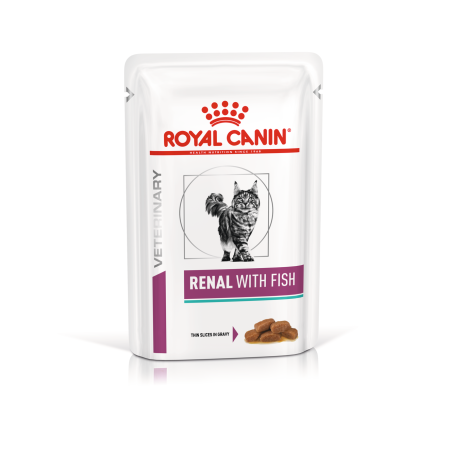 Royal Canin Renal Feline Fish – вологий дієтичний корм у паучах з рибою для котів із хронічною нирковою недостатністю, 85 г