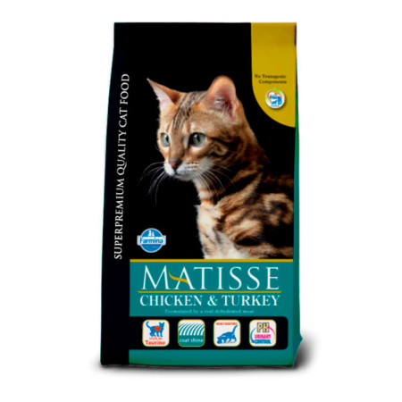 Farmina Matisse Cat Chicken & Turkey — повнораціонний сухий корм з куркою та індичкою для дорослих котів, 10 кг Farmina Matisse Cat Chicken & Turkey — повнораціонний сухий корм з куркою та індичкою для дорослих котів, 10 кг