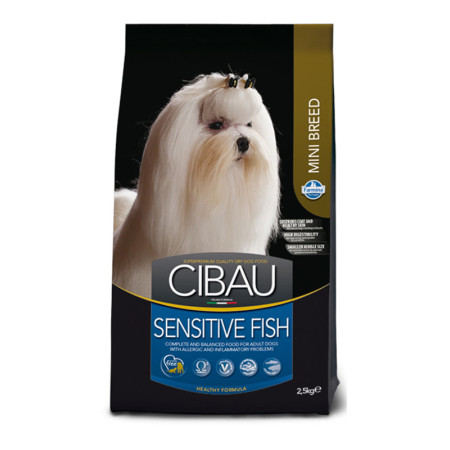 Farmina Cibau Sensitive Adult Small Breed Fish — повнораціонний сухий корм з рибою для дорослих собак дрібних порід із чутливим травленням, 2.5 кг
