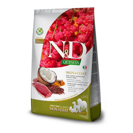 Farmina N&D Quinoa Dog Adult All Breeds Skin & Coat Duck & Coconut – повнораціонний беззерновий сухий корм з качкою та кокосом для дорослих собак усіх порід , 2.5 кг Farmina N&D Quinoa Dog Adult All Breeds Skin & Coat Duck & Coconut – повнораціонний беззерновий сухий корм з качкою та кокосом для дорослих собак усіх порід , 2.5 кг