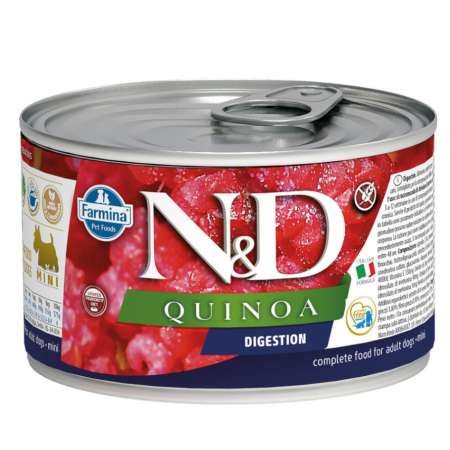 Farmina N&D Quinoa Dog Adult Mini Digestion Lamb & Fennel Cans – повнораціонний беззерновий вологий корм з ягням та фенхелем для дорослих собак малих порід для підтримки травлення Farmina N&D Quinoa Dog Adult Mini Digestion Lamb & Fennel Cans – повнораціонний беззерновий вологий корм з ягням та фенхелем для дорослих собак малих порід для підтримки травлення