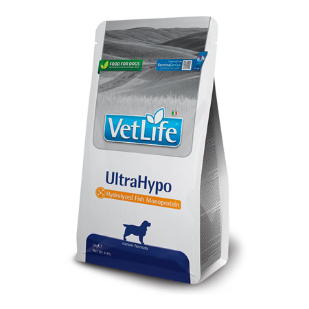 Farmina Vet Life Natural Diet Dog Ultrahypo – дієтичний сухий корм для собак із харчовими алергіями та харчовою непереносимістю, 2 кг Farmina Vet Life Natural Diet Dog Ultrahypo – дієтичний сухий корм для собак із харчовими алергіями та харчовою непереносимістю, 2 кг