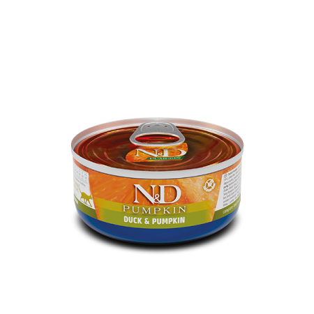 Farmina N&D Pumpkin Grain Free Cat Adult Duck & Pumpkin Cans — повнораціонний беззерновий вологий корм для дорослих котів із качкою та гарбузом Farmina N&D Pumpkin Grain Free Cat Adult Duck & Pumpkin Cans — повнораціонний беззерновий вологий корм для дорослих котів із качкою та гарбузом