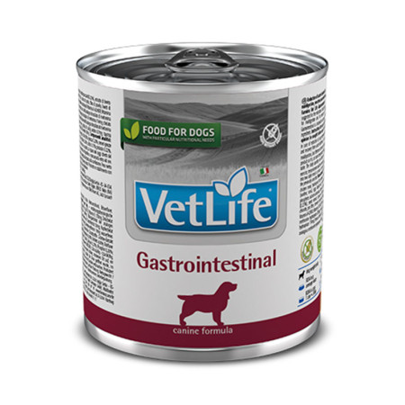 Farmina Vet Life Natural Diet Dog Gastrointestinal Cans – повнораціонний дієтичний вологий корм для собак для підтримки травної системи при гострих розладах шлунково-кишкового тракту Farmina Vet Life Natural Diet Dog Gastrointestinal Cans – повнораціонний дієтичний вологий корм для собак для підтримки травної системи при гострих розладах шлунково-кишкового тракту