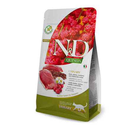 Farmina N&D Quinoa Cat Adult Urinary Duck & Cranberry — повнораціонний беззерновий сухий корм для дорослих котів із качкою, журавлиною та кіноа для підтримки здоров’я сечовидільної системи, 5 кг Farmina N&D Quinoa Cat Adult Urinary Duck & Cranberry — повнораціонний беззерновий сухий корм для дорослих котів із качкою, журавлиною та кіноа для підтримки здоров’я сечовидільної системи, 5 кг