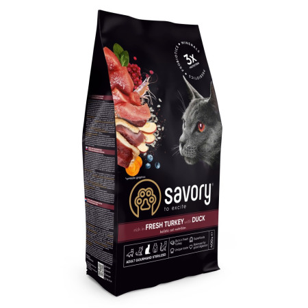 Корм сухий Savory Adult Cat Steril Fresh Turkey with Duck для стерилізованих котів з індичкою та качкою 400 г Корм сухий Savory Adult Cat Steril Fresh Turkey with Duck для стерилізованих котів з індичкою та качкою 400 г