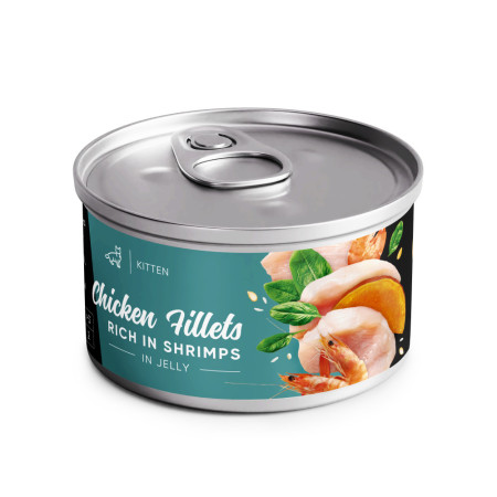 Savory Chicken Fillets rich in Shrimps in Jelly for Kittens — повнораціонний вологий корм для кошенят, філе курки з креветками в желе, 70 г Savory Chicken Fillets rich in Shrimps in Jelly for Kittens — повнораціонний вологий корм для кошенят, філе курки з креветками в желе, 70 г