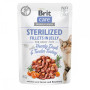 Brit Care Cat Fillets in Jelly Sterilized з качкою та індичкою – вологий корм суперпреміум-класу для стерилізованих котів, 85 г