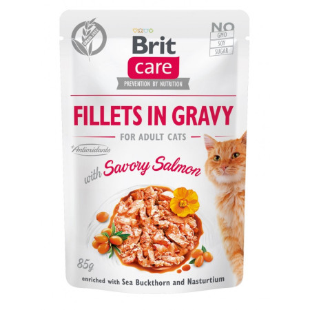 Brit Care Cat Fillets In Gravy з лососем для котів, 85 г Brit Care Cat Fillets In Gravy з лососем для котів, 85 г