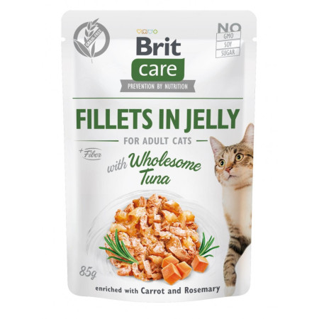 Brit Care Cat Fillets in Jelly з тунцем – вологий корм суперпреміум-класу для дорослих котів, 85 г Brit Care Cat Fillets in Jelly з тунцем – вологий корм суперпреміум-класу для дорослих котів, 85 г