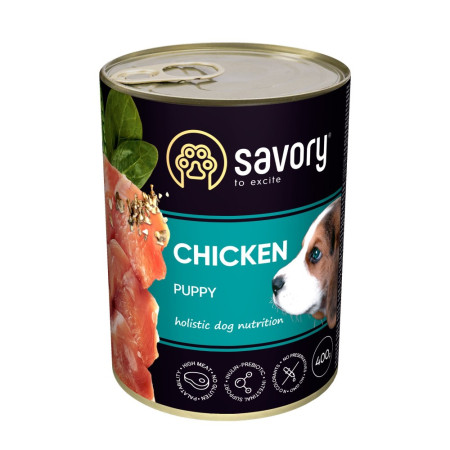 Savory Dog All breeds Puppy Chicken паштет: Для цуценят усіх порід з куркою, 400 г