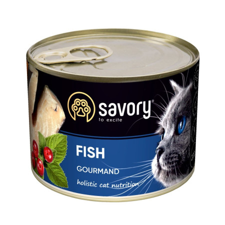 Savory Cat Can Adult Fish: Консерви для вибагливих котів з рибою, 200 г Savory Cat Can Adult Fish: Консерви для вибагливих котів з рибою, 200 г