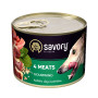 Savory Dog Gourmand 4 meats паштет: Для дорослих собак усіх порід з чотирма видами м'яса, 200 г