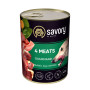 Savory Dog Gourmand 4 meats паштет: Для дорослих собак усіх порід з чотирма видами м'яса, 400 г