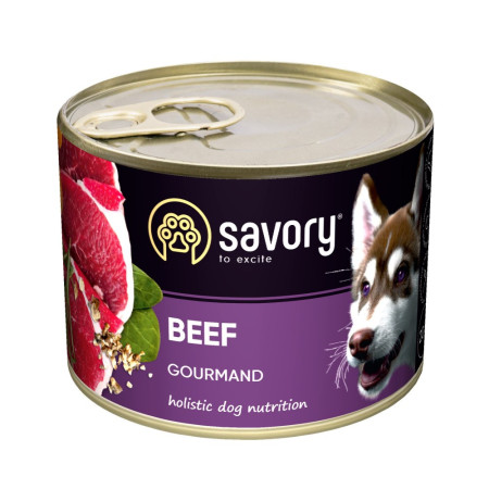 Savory Dog Gourmand Beef паштет: Для дорослих собак усіх порід з яловичиною, 200 г