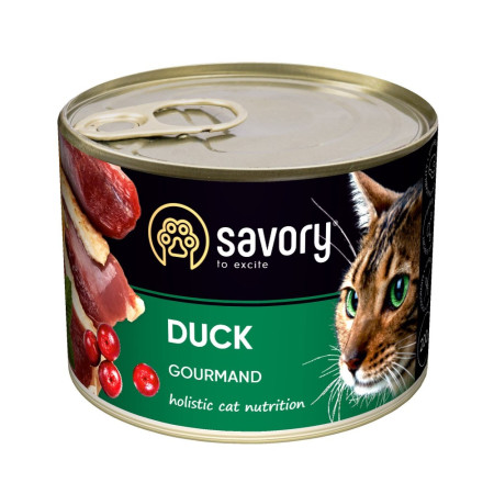 Savory Cat Can Adult Duck: Консерви для вибагливих котів з качкою, 200 г Savory Cat Can Adult Duck: Консерви для вибагливих котів з качкою, 200 г