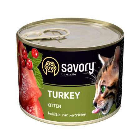 Savory Kitten Turkey — повнораціонний вологий корм-паштет для кошенят з індичкою, 200 г Savory Kitten Turkey — повнораціонний вологий корм-паштет для кошенят з індичкою, 200 г