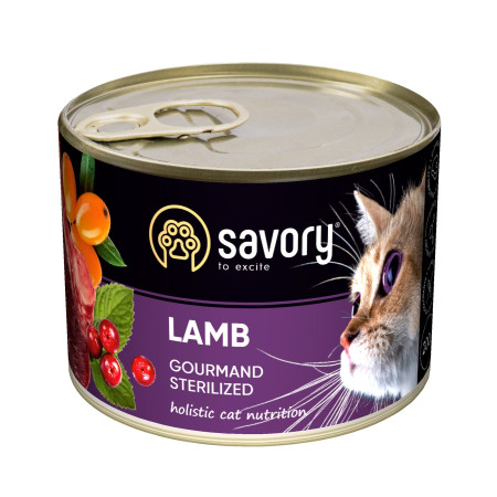 Savory Cat Can Adult Sterilised Lamb: Консерви для стерилізованих котів з ягням, 200 г Savory Cat Can Adult Sterilised Lamb: Консерви для стерилізованих котів з ягням, 200 г